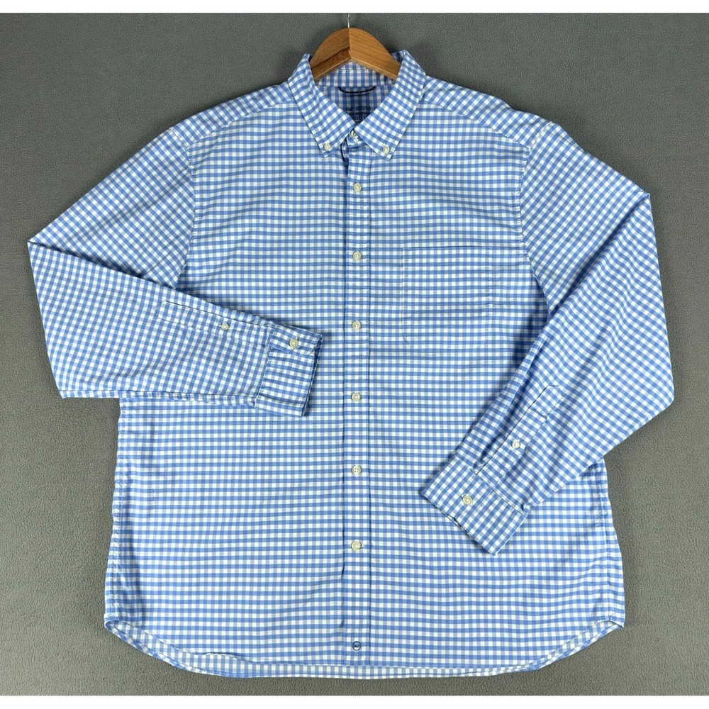 Vineyard Vines Shirt Mens XL Blue Gingham Skysail On the Go Performance Brrr - Picture 3 of 10